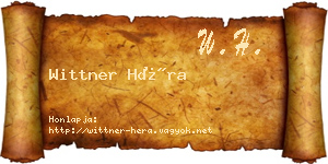 Wittner Héra névjegykártya